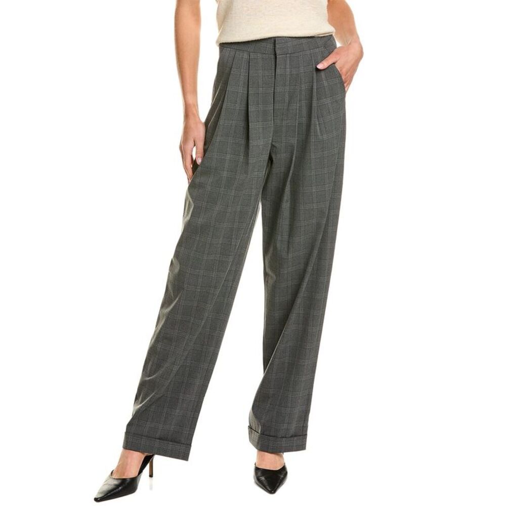 Sophie Rue Womens  Double Pleat Trouser, Grey